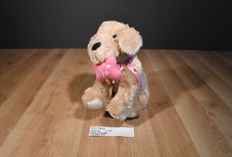 Kellytoy Yellow Lab Golden Retriever Puppy With Pink Bone 2017 Plush