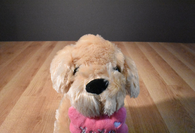 Kellytoy Yellow Lab Golden Retriever Puppy With Pink Bone 2017 Plush