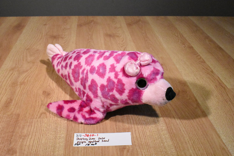 The Petting Zoo Pink and Purple Spotted Seal 2014 Beanbag Plush