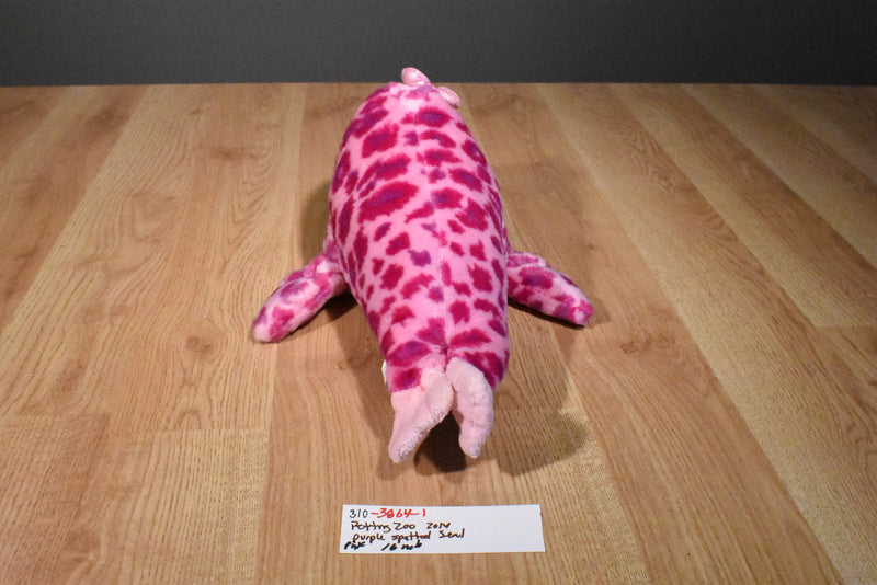 The Petting Zoo Pink and Purple Spotted Seal 2014 Beanbag Plush