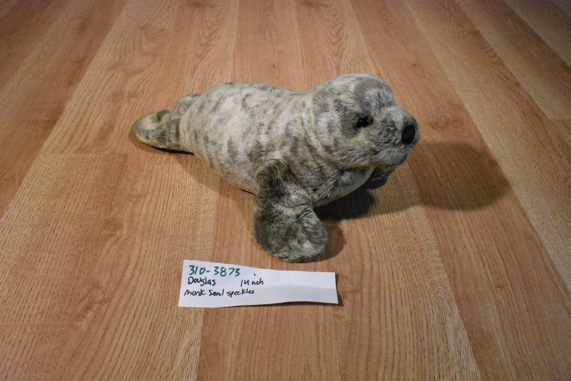 Douglas Speckles Gray Monk Seal Beanbag Plush