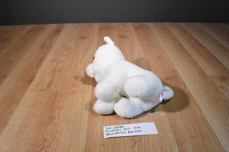 Ty Classic Pearl White Cat With Blue Eyes 2015 Beanbag Plush