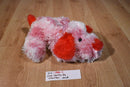 Dan Dee Pink and White Valentines Puppy Dog Beanbag Plush with Pink Heart Bow