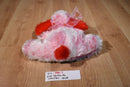 Dan Dee Pink and White Valentines Puppy Dog Beanbag Plush with Pink Heart Bow