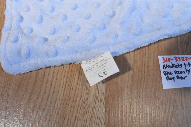 Blankets and Beyond Blue and White Boy Bear Security Blanket
