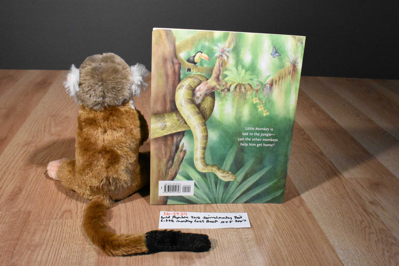 Wild Republic Squirrel Monkey 2016 Beanbag Plush/ "Little Monkey Lost" Softcover Book