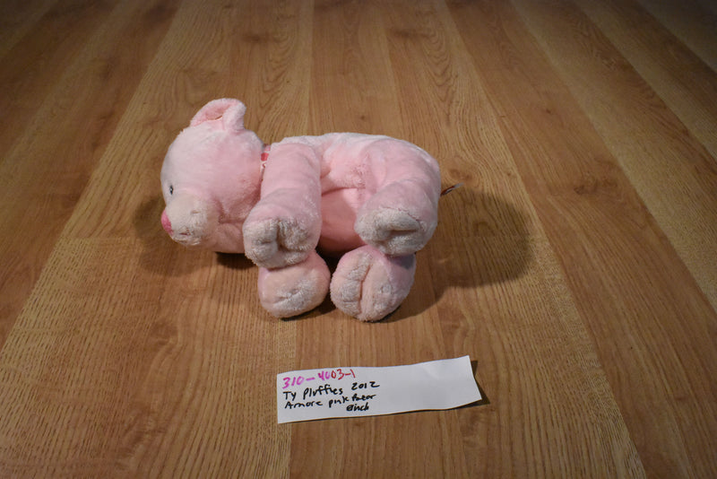 Ty Pluffies Amore Pink Bear 2012 Beanbag Plush