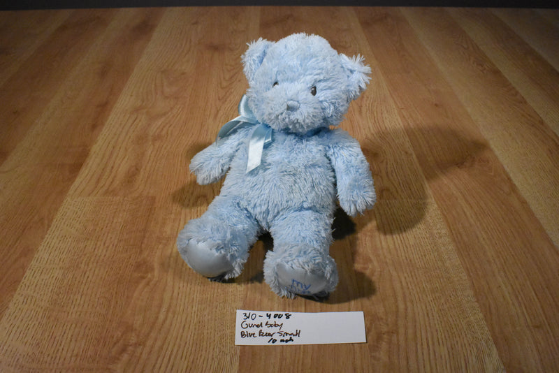 Baby Gund Blue Teddy Bear With Pink Bow Plush