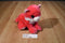 Pink and White Cat Plush From Jamaica with Blue Eyes