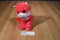 Pink and White Cat Plush From Jamaica with Blue Eyes