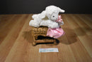 Gund Baby Lena the White Lamb plush with a Pink Blanket