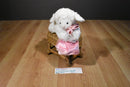 Gund Baby Lena the White Lamb plush with a Pink Blanket
