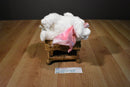 Gund Baby Lena the White Lamb plush with a Pink Blanket