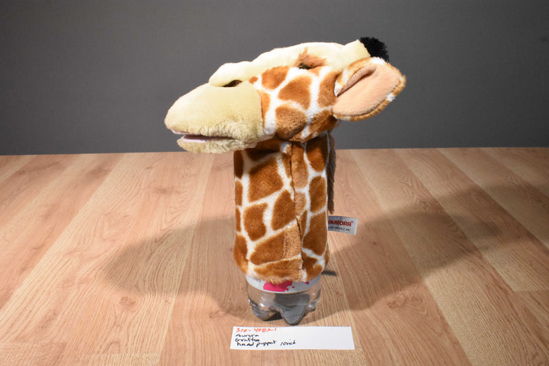 Aurora Brown and Beige Giraffe Hand Puppet Plush