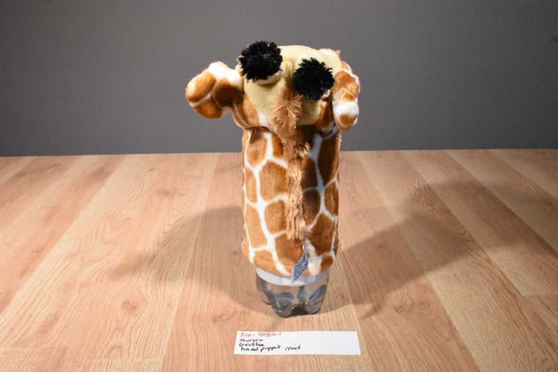 Aurora Brown and Beige Giraffe Hand Puppet Plush