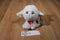 Walmart White and Pink Lamb Plush Wearing a Flower Bow