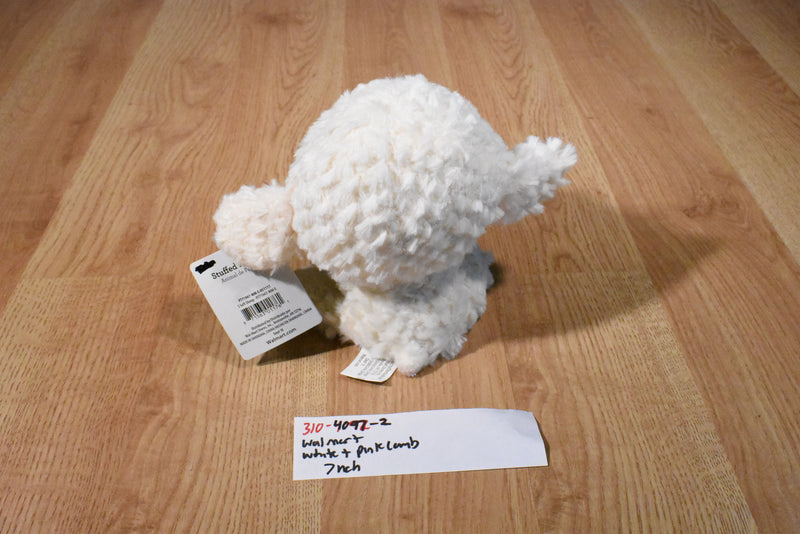 Walmart White and Pink Lamb Plush Wearing a Flower Bow