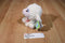 Walmart White and Pink Lamb Plush Wearing a Flower Bow