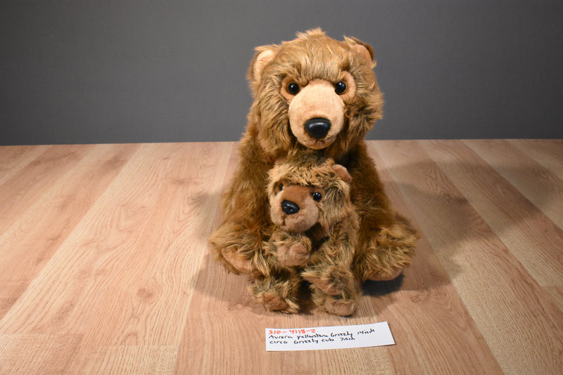 Aurora Grizzly Bear and Circo Grizzly Bear Cub Plush