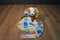 Little Miracles Brown and White Puppy Dog with Colored Square Patch Security Blanket