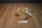 Little Miracles Brown and White Puppy Dog with Colored Square Patch Security Blanket