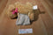 Toby NYC Beige Cocker Spaniel Dog Bag Plush with Pink Bows