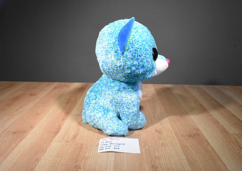 Ty Beanie Boos Two Leona Blue Leopard 2014 Beanbag Plush