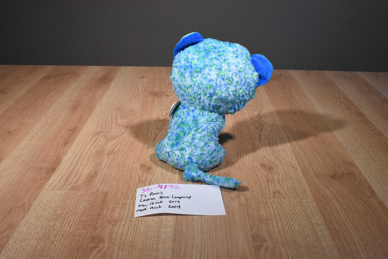 Ty Beanie Boos Two Leona Blue Leopard 2014 Beanbag Plush