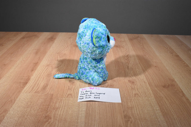 Ty Beanie Boos Two Leona Blue Leopard 2014 Beanbag Plush