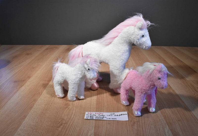 Ty Beanie Buddies Avalon and Babies Enchanting and Pinkys Minuet Horse Beanbag Plush