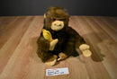 Plushland Brown and Beige Monkey 1999 Plush with a Yellow Banana