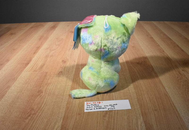 Toy Factory Scent Sations Bubblegum Series 2 Green Cat Beanbag Plush