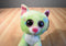 Toy Factory Scent Sations Bubblegum Series 2 Green Cat Beanbag Plush
