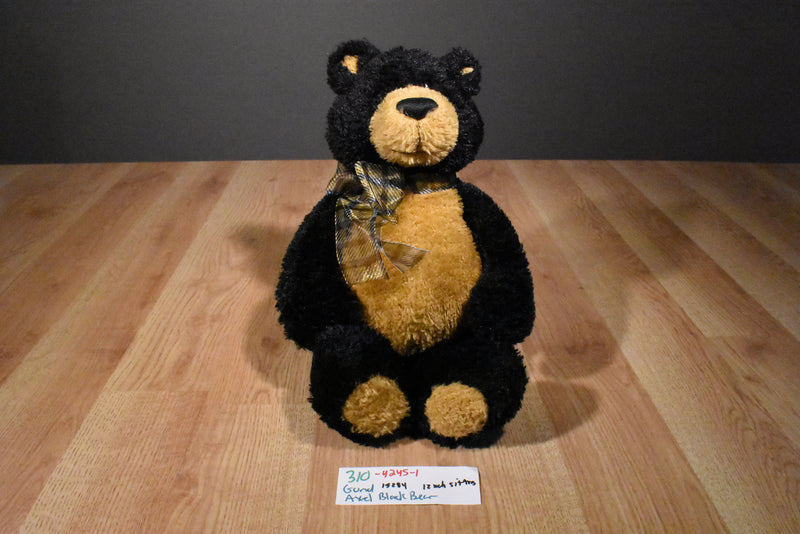 Gund Axel the Black and Tan Bear Beanbag Plush