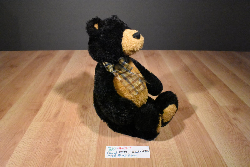 Gund Axel the Black and Tan Bear Beanbag Plush
