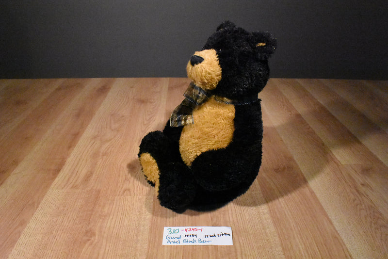 Gund Axel the Black and Tan Bear Beanbag Plush