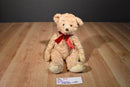 Douglas Matrix Callie Tan Bear Beanbag Plush with Red Bow