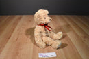 Douglas Matrix Callie Tan Bear Beanbag Plush with Red Bow