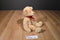Douglas Matrix Callie Tan Bear Beanbag Plush with Red Bow