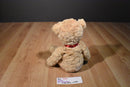 Douglas Matrix Callie Tan Bear Beanbag Plush with Red Bow