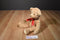 Douglas Matrix Callie Tan Bear Beanbag Plush with Red Bow