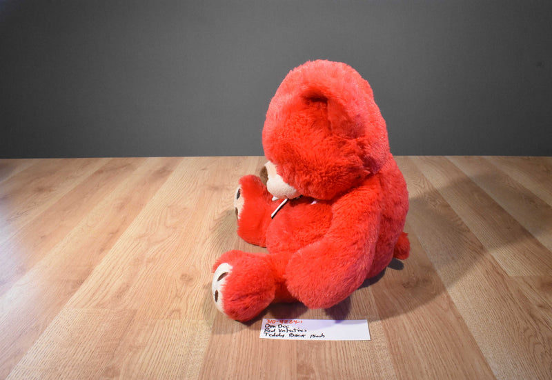 Dan Dee Red Valentines Teddy Bear Plush With Brown Hearts on Paws