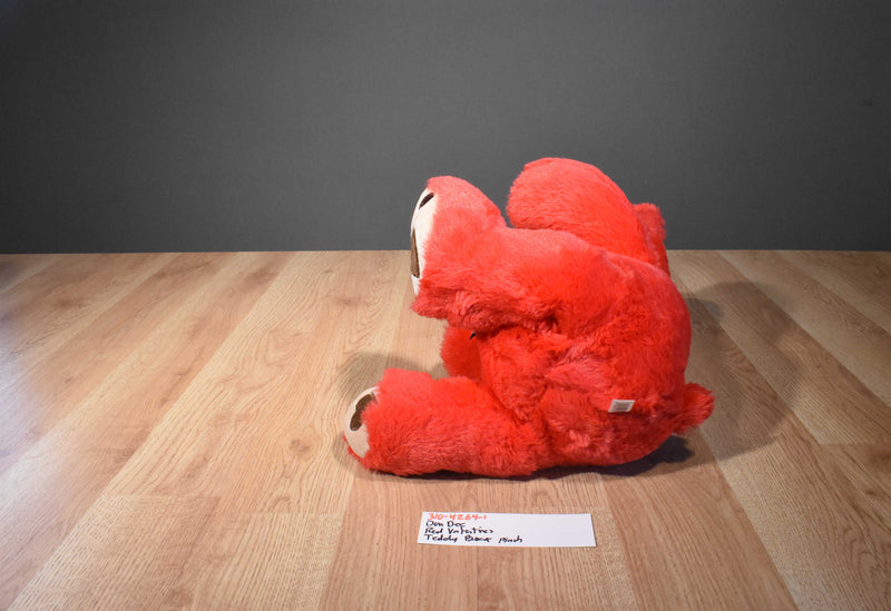 Dan Dee Red Valentines Teddy Bear Plush With Brown Hearts on Paws