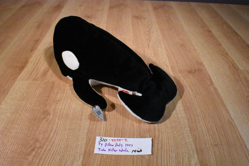 Ty Pillow Pals Tide the Black and White Killer Whale/ Orca 1997 Plush