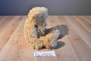 Russ Spriggs Tan Teddy Bear 1990's Beanbag Plush with Blue Plaid Bow