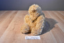 Russ Spriggs Tan Teddy Bear 1990's Beanbag Plush with Blue Plaid Bow