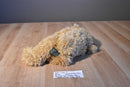 Russ Spriggs Tan Teddy Bear 1990's Beanbag Plush with Blue Plaid Bow