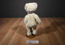 Burton and Burton Off White Teddy Bear Beanbag Plush With Brown Checkered Bow