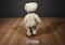 Burton and Burton Off White Teddy Bear Beanbag Plush With Brown Checkered Bow