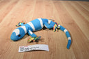 Fiesta Blue and White Glitter Gecko With Rainbow Feet Beanbag Plush